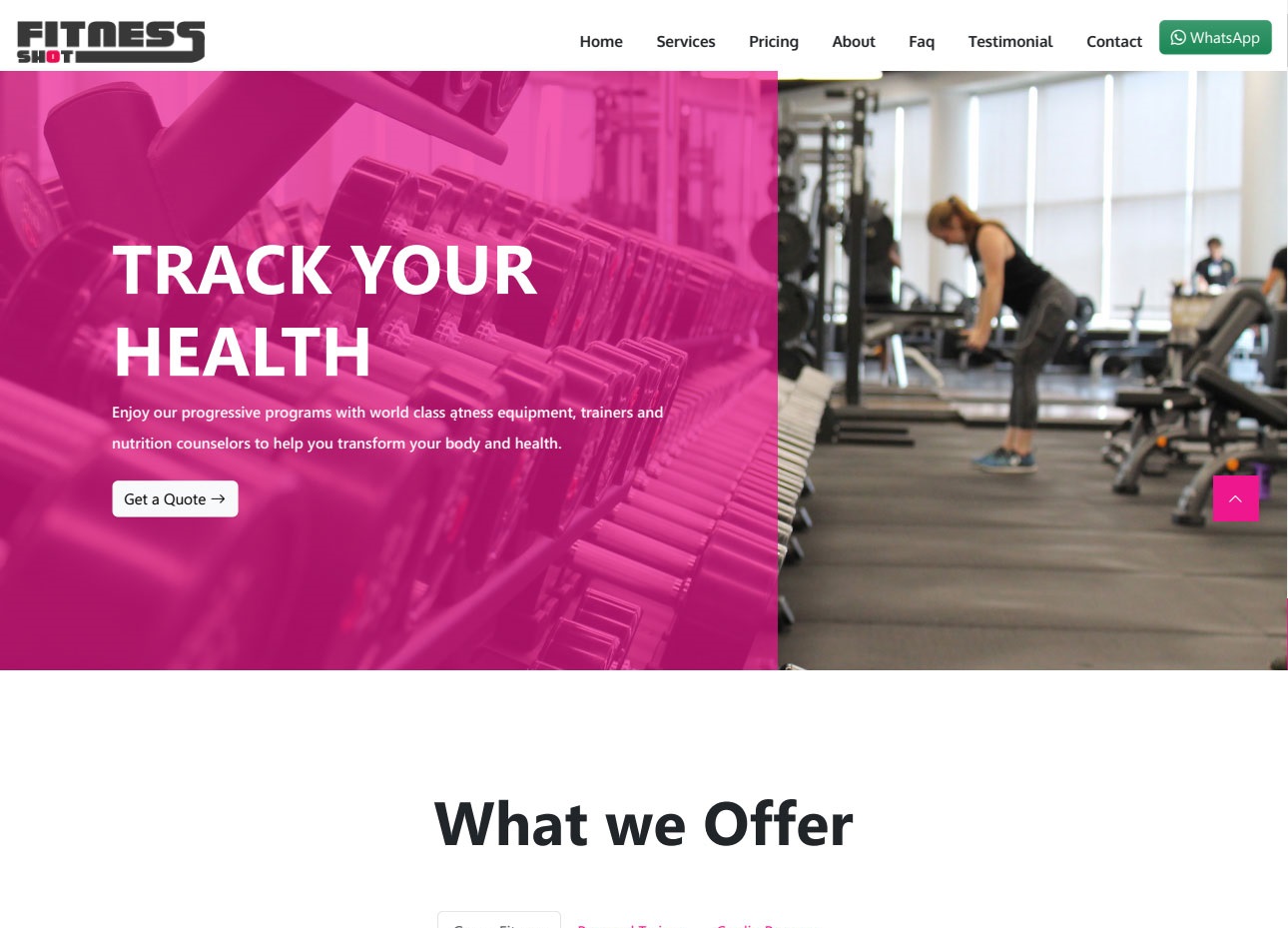 FitnessShot – A Free Responsive Bootstrap Template
