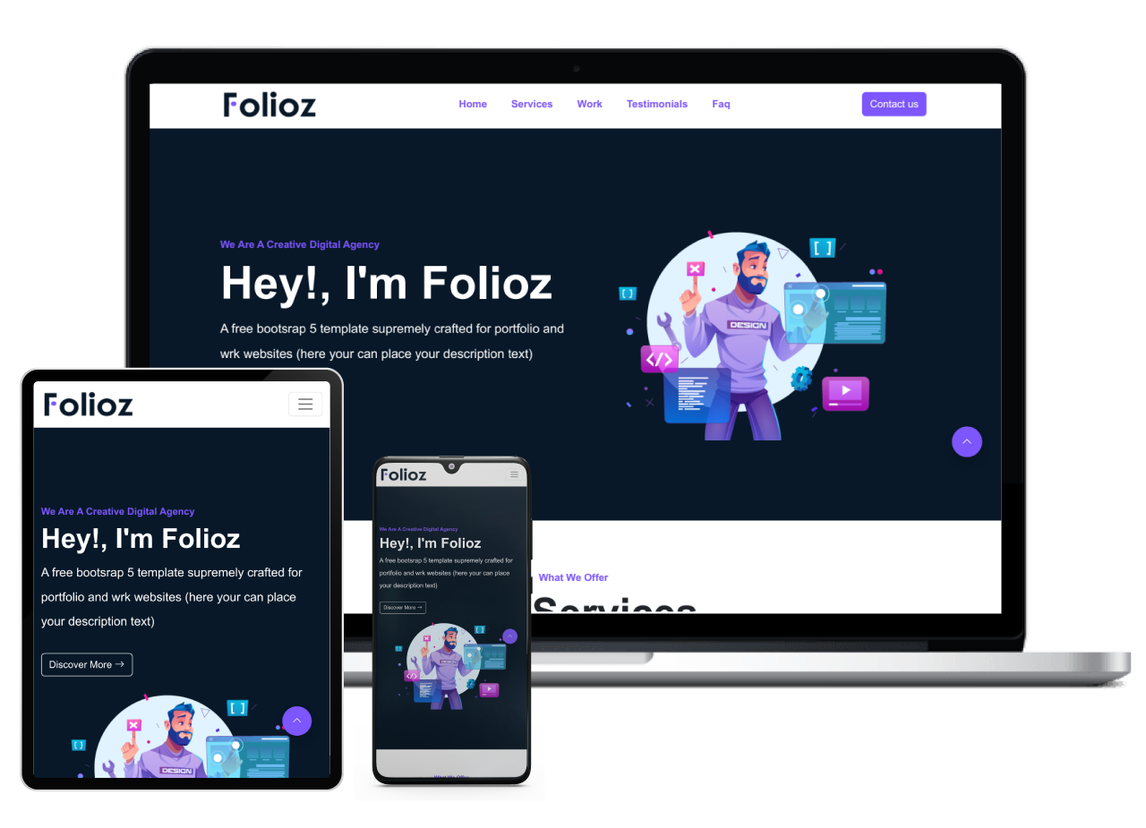 Folioz – a clean, modern and responsive Bootstrap website template